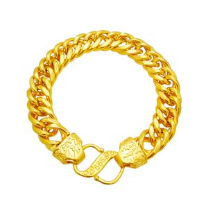 越南沙金手链男女久不掉色正品镀金仿黄金马鞭沙金手链男士老板链