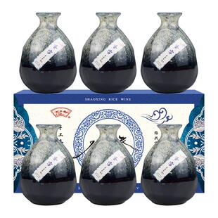 黄酒绍兴正宗香雪花雕王甜型粮食酒手工酿酒1斤陶瓷6瓶礼盒送礼用