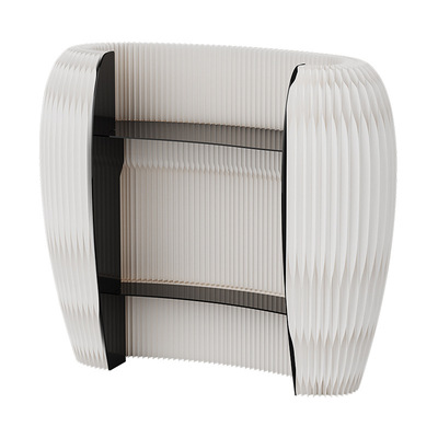 十八纸圆弧前台风琴纸艺办公接待