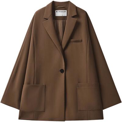 播商场同款优雅气质西装外套女2024春秋宽松上衣BDR3XD1881