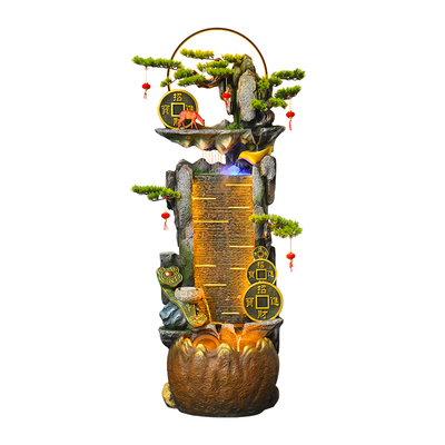 招财进宝新中式水幕墙屏风装饰假山流水摆件客厅电视柜旁水景装饰