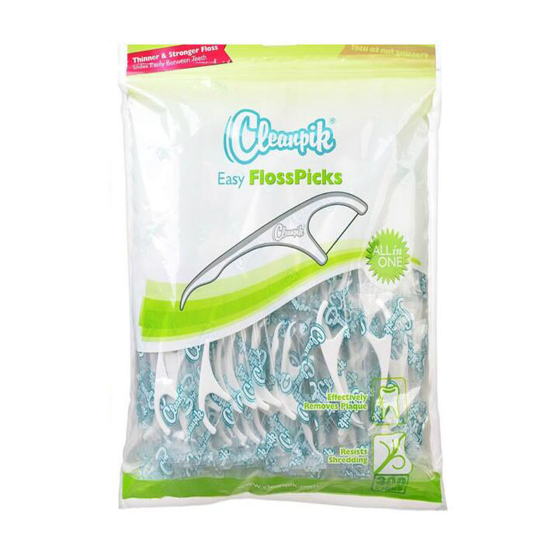 出口歐洲cleanpik超細牙線棒牙線牙簽300支單只透明塑料獨立包裝