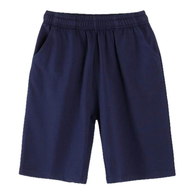 藏青色校服短裤纯棉夏季薄款