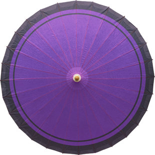 泸州非遗油纸伞摄影道具工艺伞家用装饰复古紫黑双圈汉服旗袍走秀