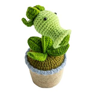 公益手作豌豆射手钩织摆件针插发夹座工位儿童房可爱治愈系装饰