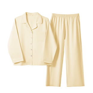 60支纯棉磨毛睡衣2026新款男女睡衣套装长袖长裤秋冬保暖家居服