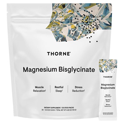 Thorne悦恩睡美人粉双甘氨酸螯合镁粉补充剂200mg旅行袋装M204P