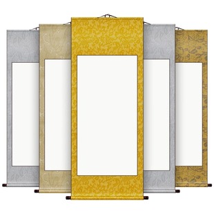 宣纸卷轴书法国画全绫加厚空白中堂画轴毛笔字挂画挂轴横轴四尺整张书法作品专用对开画纸六尺三尺书画装裱