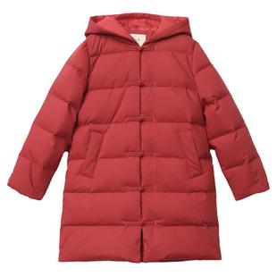 知了童装 冬款90白鹅绒连帽羽绒服全棉长款儿童羽绒外套女童K6991