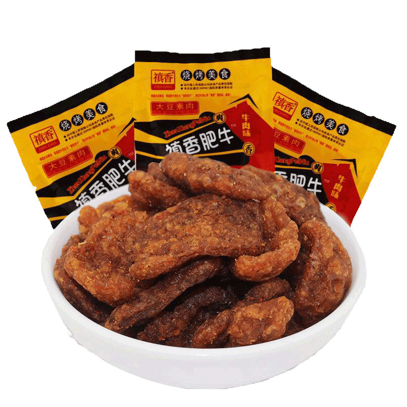 禛香香菇肥牛8090后怀旧麻辣小零食儿时小吃辣条5毛钱校园素牛肉