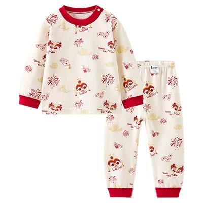 童泰宝宝秋衣秋裤套装喜庆新年装