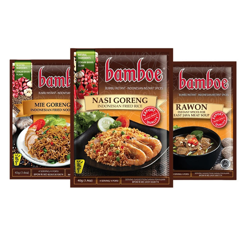 印尼Bumbu Bamboe山竹牌调味酱料*2袋 Rendang巴东牛肉炒饭料酱包