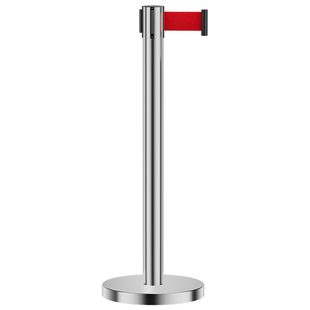 一米线栏杆伸缩带隔离带围栏不锈钢银行警戒警示柱隔离线排队护栏