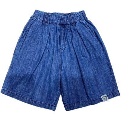 简历家短裤纯棉标贴儿童牛仔裤