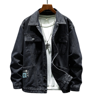 牛仔衣外套男生秋季韩版痞帅百搭工装夹克男款潮牌复古男生褂子男