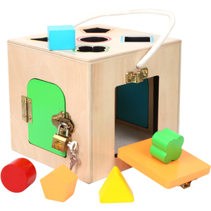 一岁半蒙氏男宝宝形状配对积木开锁玩具1-2-3岁儿童早教益智玩具