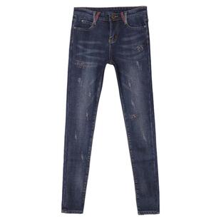 专柜正品高个子长裤韩版弹力显瘦加绒加长牛仔裤女小脚铅笔裤秋冬