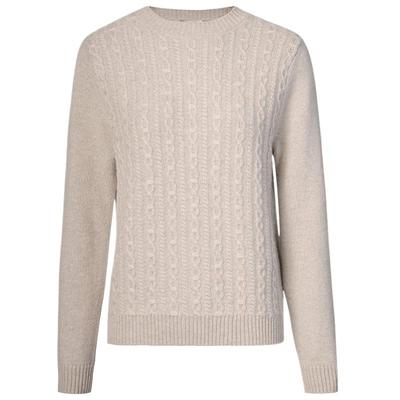 皮皮狗圆领绞花针法简约羊绒衫