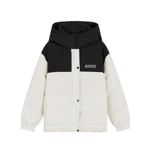 美特斯邦威羽绒服女士秋冬季新舒适连帽时尚潮流短款宽松上衣