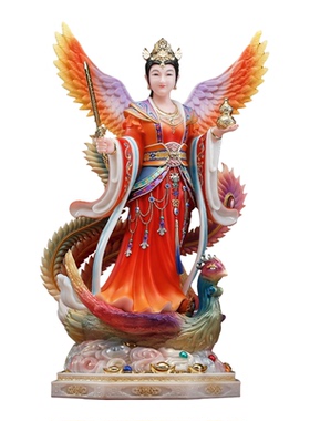 汉白玉彩绘九天玄女尊像娘娘神像