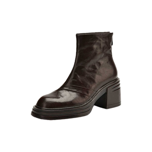 羊皮厚底高跟毛毛短靴女冬粗跟加绒马丁靴保暖棉鞋皮毛一体雪地靴