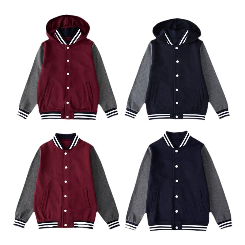 童枣红色藏青色棒球服单件