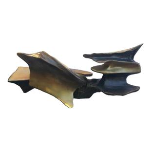 现代中式聚宝盆装饰品雕塑横向摆件酒店会所玄关装饰大堂树脂艺术