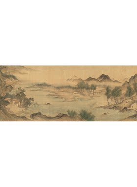 清恽寿平湖山春暖图山水画仿古画