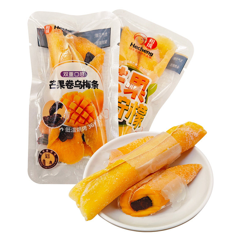 和成芒果卷柠檬芒果卷乌梅条果脯