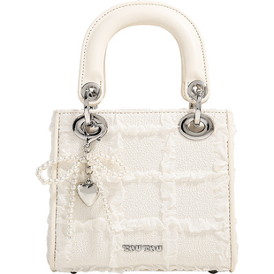 TOUTOU高级感珍珠提花戴妃包新娘结婚包手提单肩斜挎包生日礼物女