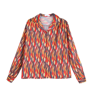 南君原创设计「玛丽量子」春秋古着条纹上衣蹦迪港风长袖衬衫女