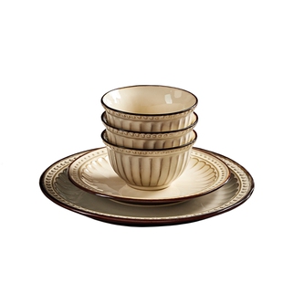 法式中古风陶瓷饭碗家用高级感2026新款吃饭碗米饭碗盘子小碗餐具