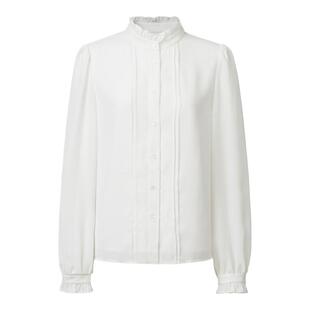 [长安运动会系列]VGRASS新中式上衣秋季新款云母白木耳边衬衫