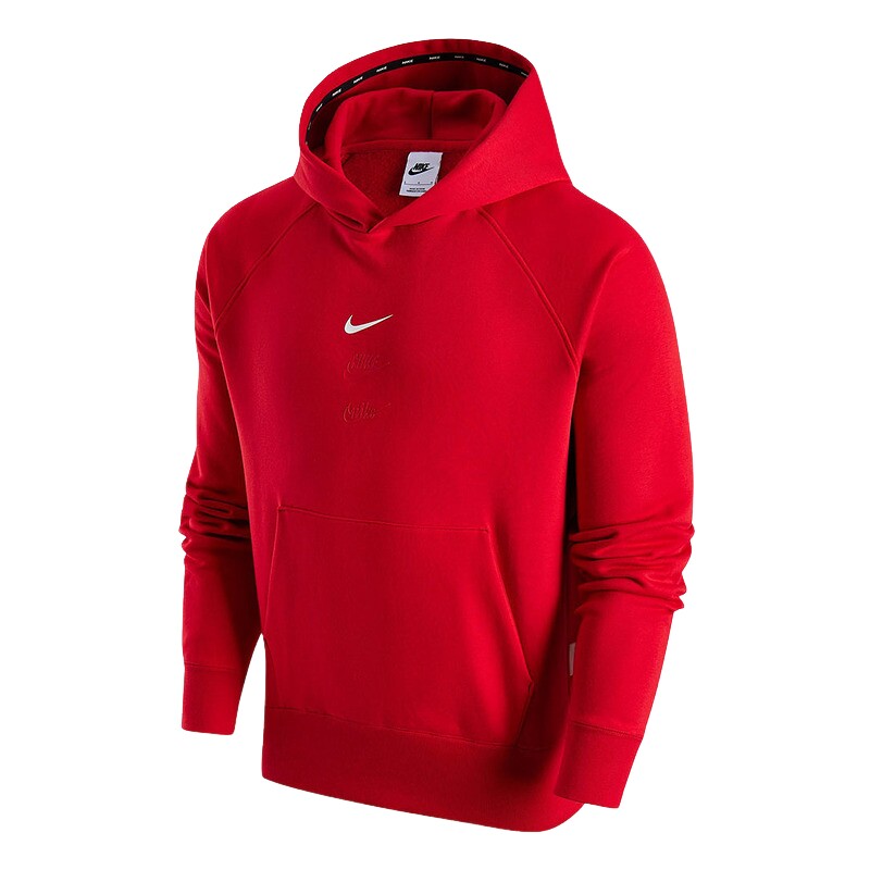 NIKE耐克男加绒外套马年限定新年款红色半拉链立领卫衣IQ3708-613