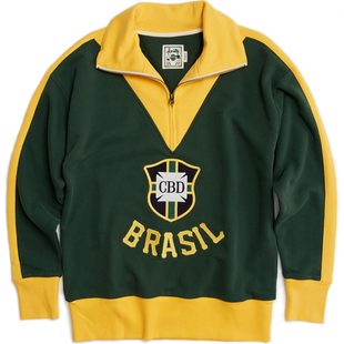 十贰码Leredita致敬球王贝利1958巴西国家队重磅纯棉复古运动卫衣