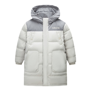 李维斯儿童长款羽绒服男女童2025冬季新款童装中大童加厚防风外套