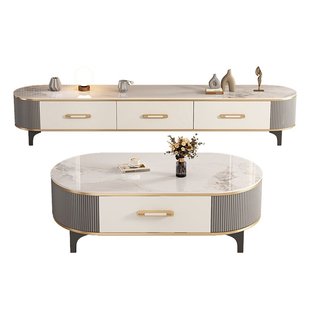 客厅家用茶几桌轻奢高级感小户型简约现代2025新款极简电视柜组合