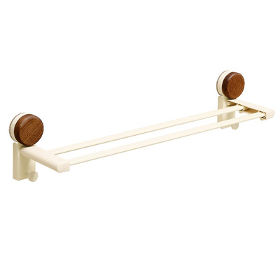 胡桃木吸盘毛巾杆免打孔