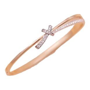 周生生PROMESSA同心18K金连理钻石手镯礼物93349K