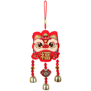 新年挂饰2026马年鞭炮小挂件新居家用醒狮福字门窗墙面氛围装饰品