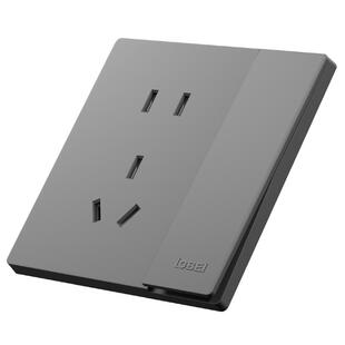 罗贝开关面板插座86型家用暗装超薄二三插座盖板单开单控灯lobei