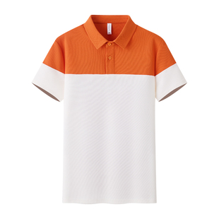拼色翻领polo衫工作服定制印logo企业团体员工短袖t恤餐饮工装夏