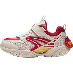 安踏儿童运动鞋男小童鞋2026红色复古老爹鞋跑步鞋户外暴走鞋