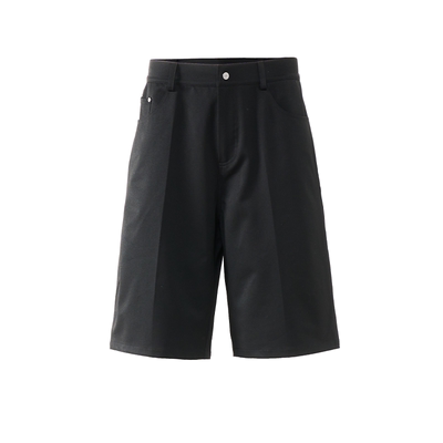 PMW 宽松七分西装裤男抗皱弹性舒适休闲复古通勤百搭直筒夏季短裤