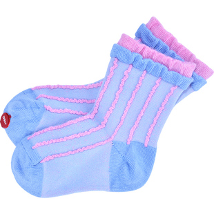 Durr迪尔春秋款舒适薄款透气纤维新生儿宝宝男女童袜条纹四季袜