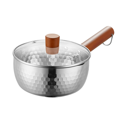 苏泊尔日式0涂层雪平锅加厚不锈钢家用一人食小奶锅辅食锅泡面锅