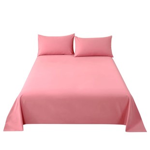 2026新款A类全棉加厚磨毛素色床单纯棉蔷薇粉色纯色厚实被单