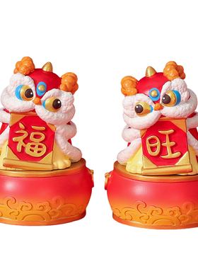 2026年新款国潮醒狮公仔小摆件