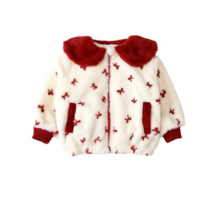 女童冬装外套2025秋冬新款儿童巨好看加绒加厚毛毛衣宝宝冬季上衣