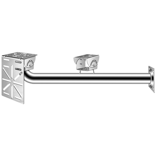 室外监控不锈钢球机万向支架户外摄像头壁装抱箍抱柱加厚横臂支架